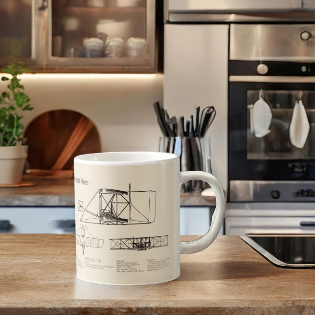 Wright Flyer- Aeroplane Blueprint Drawing Plans SD Coffee Mug (Creator Uploaded)