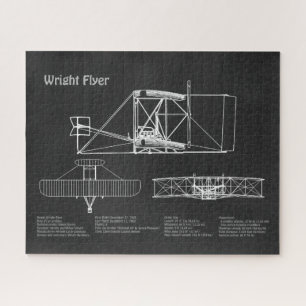 Wright Flyer- Airplane Blueprint Drawing Plans PD Jigsaw Puzzle