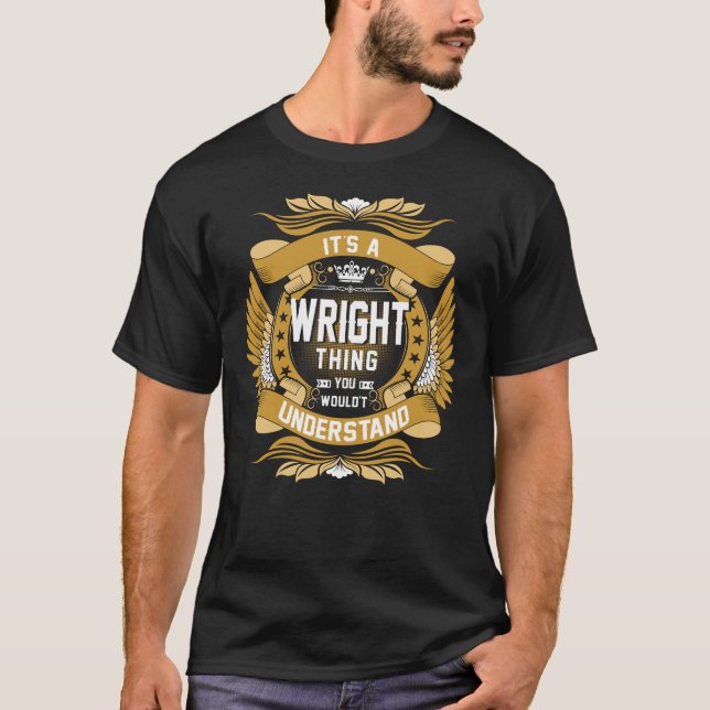 WRIGHT Name, WRIGHT family name crest T-Shirt (Front)