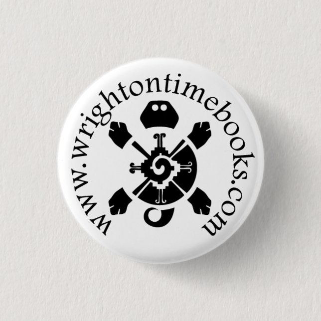 Wright on Time Books Turtle Logo 3 Cm Round Badge (Front)