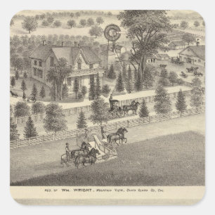 Wright, Putnam residences Square Sticker