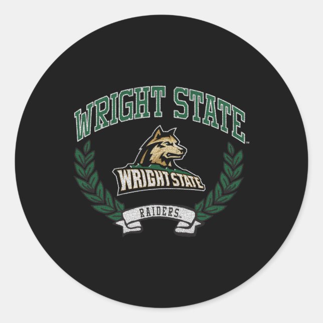 Wright State Raiders Victory Heather Grey Classic Round Sticker (Front)