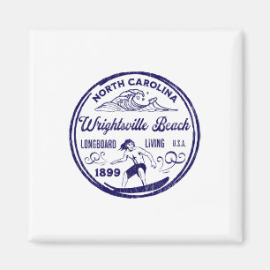 Wrightsville Beach, Nc Surfing Longboard Living De Magnet