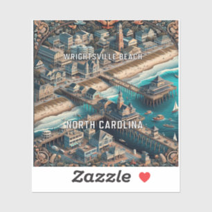 Wrightsville Beach North Carolina 3 Inch Vinyl Sti