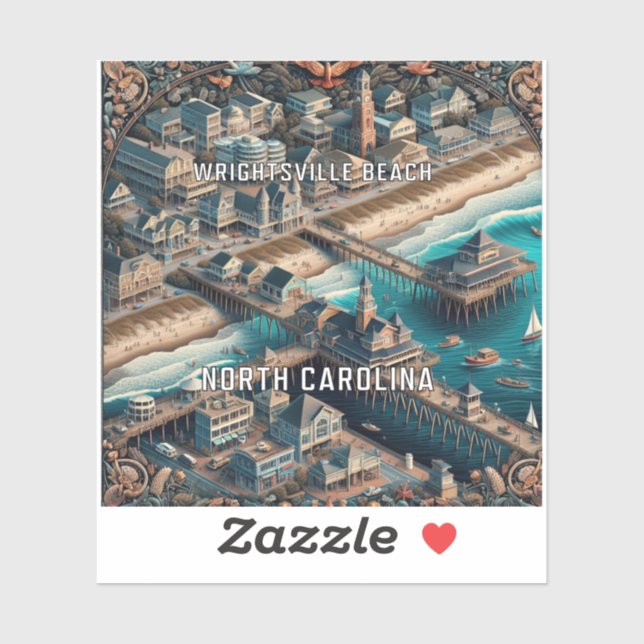 Wrightsville Beach North Carolina 3 Inch Vinyl Sti (Sheet)