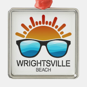 Wrightsville Beach North Carolina Sunglasses Metal Ornament