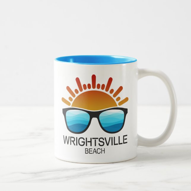 Wrightsville Beach North Carolina Sunglasses Two-Tone Coffee Mug (Right)