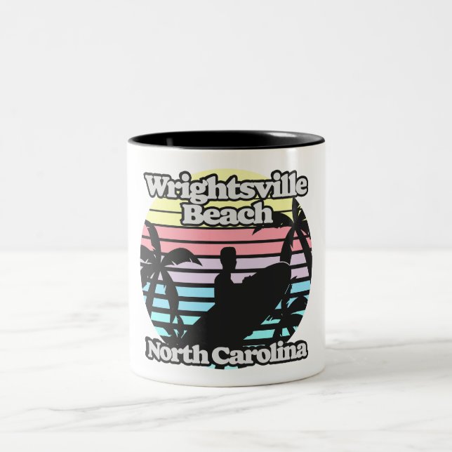 Wrightsville Beach North Carolina Two-Tone Coffee Mug (Center)