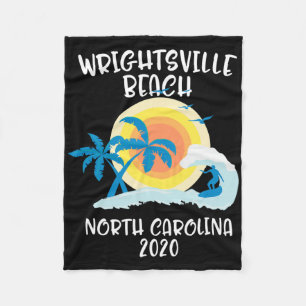 Wrightsville Beach North Carolina Vacation Surf Fa Fleece Blanket