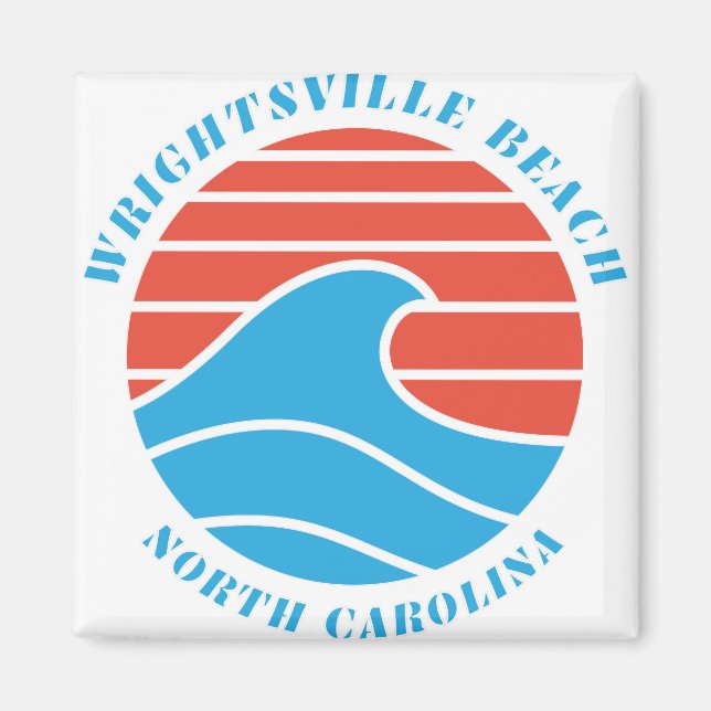 Wrightsville Beach Surf Wave Magnet (Front)