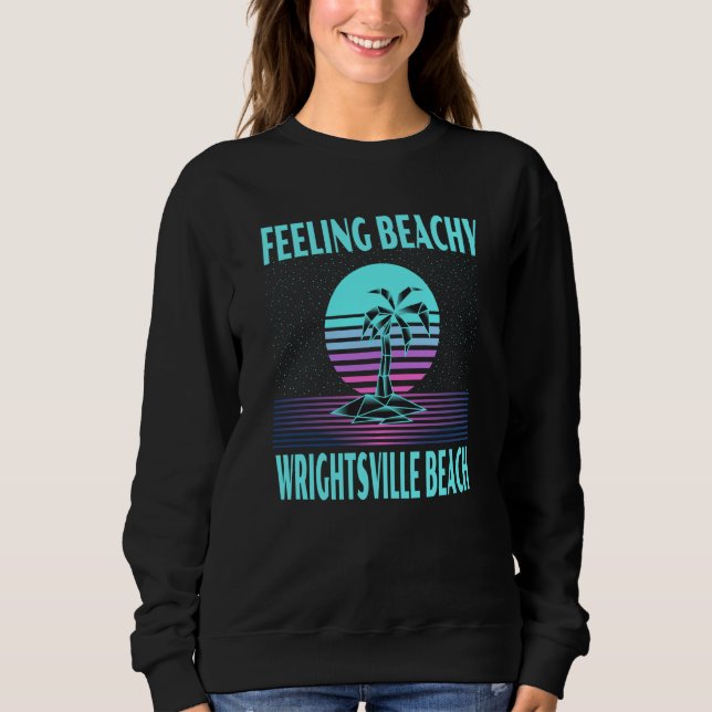 Wrightsville Beach Vacation Cool Palm Tree Sweatshirt (Front)