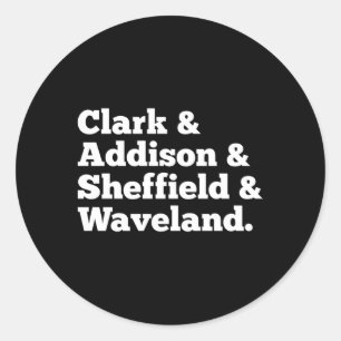 Wrigleyville North Side Chicago Street Names Classic Round Sticker