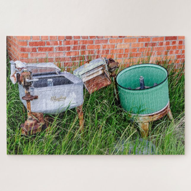 Wringer Washer and Laundry Tub - 1014 piece Jigsaw Puzzle (Horizontal)