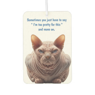 Wrinkled Hairless Cat Car Air Freshener