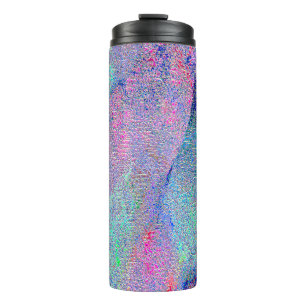 Wrinkled leather style with worn paint, bluish thermal tumbler