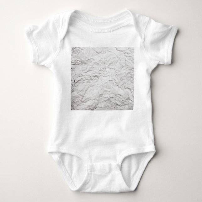 Wrinkled paper texture, detailed background. baby bodysuit (Front)