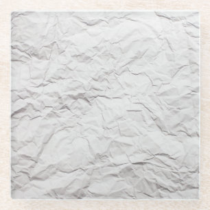 Wrinkled paper texture, detailed background. glass coaster