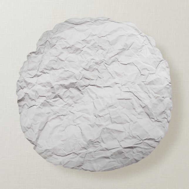 Wrinkled paper texture, detailed background. round cushion (Front)