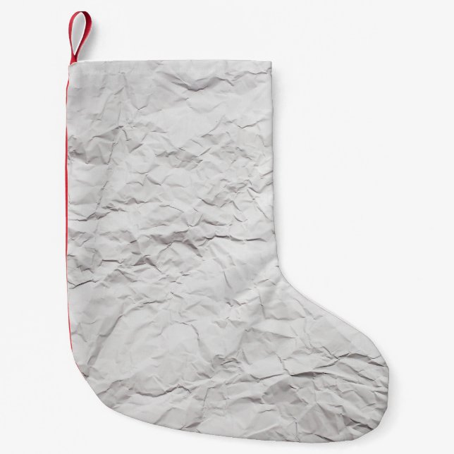 Wrinkled paper texture, detailed background. small christmas stocking (Front)