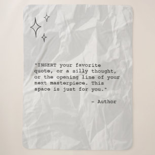 Wrinkled Paper with Custom Quote and Stars Sherpa Blanket