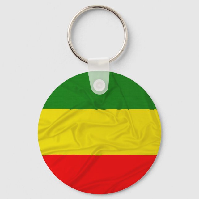 Wrinkled Rastafarian Flag Key Ring (Front)