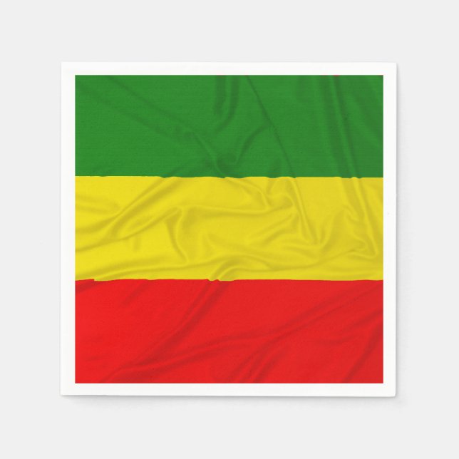 Wrinkled Rastafarian Flag Napkin (Front)