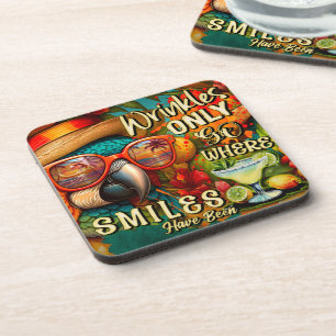 Wrinkles Only Go Where Smiles Have Been Parrot Coaster
