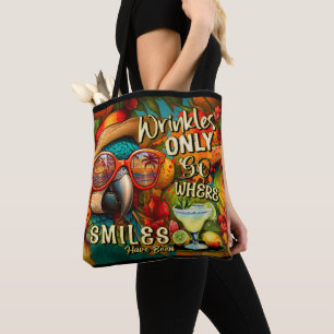 Wrinkles Only Go Where Smiles Have Been Parrot Tote Bag