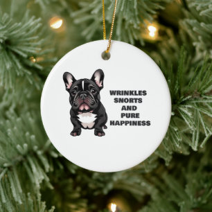 Wrinkles, snores and pure happiness ceramic ornament