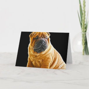 Wrinkles, The Chinese Shar Pei Puppy Dog Holiday Card