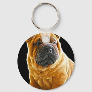 Wrinkles, The Chinese Shar Pei Puppy Dog Key Ring