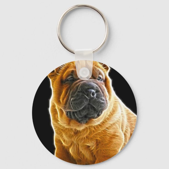 Wrinkles, The Chinese Shar Pei Puppy Dog Key Ring (Front)