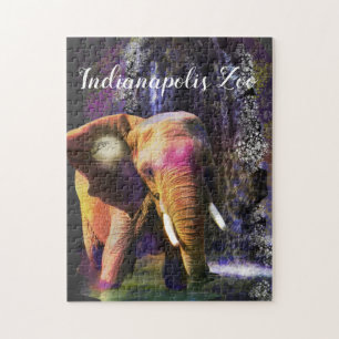 Wrinkly Wonders Colourful Elephant Waterfall Jigsaw Puzzle
