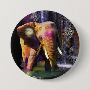 Wrinkly Wonders Colourful Elephant Zoo Button