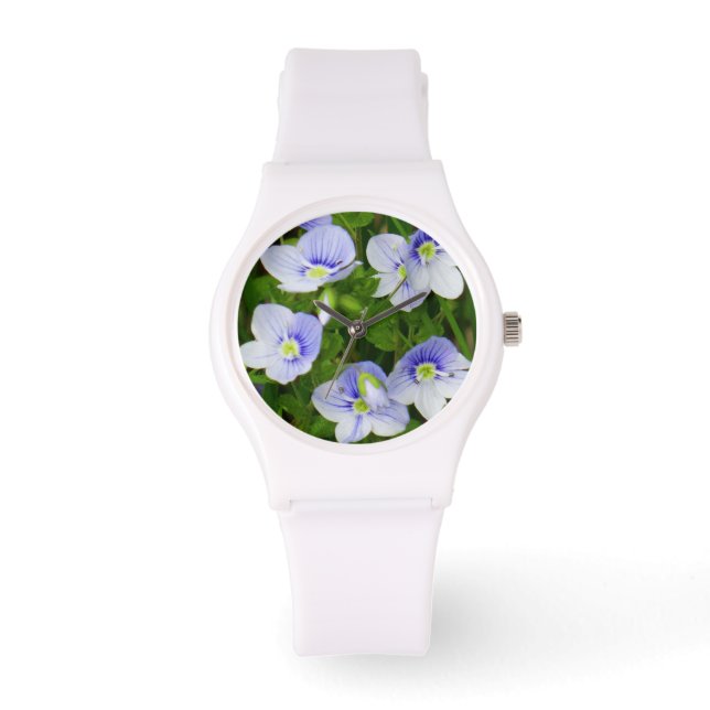 Wrist watch little blue flowers (Front)