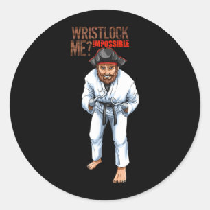 Wristlock Pirate Brazilian Jiu Jitsu Classic Round Sticker