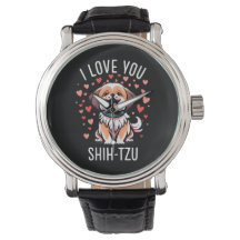 wristwatch - With Drawing I Love Shih Tzu