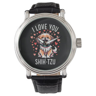 wristwatch - With Drawing I Love Shih Tzu