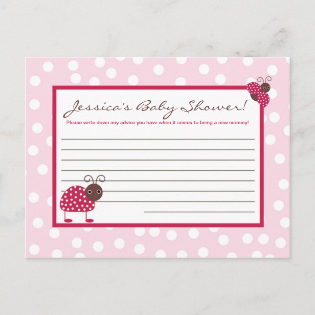 Writable Advice Card Berry Garden Pink Lady Bug (Front)