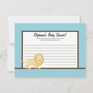 Writable Advice Card Blue Jungle Lion