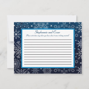 Writable Advice Card Blue Stars and Snowflakes