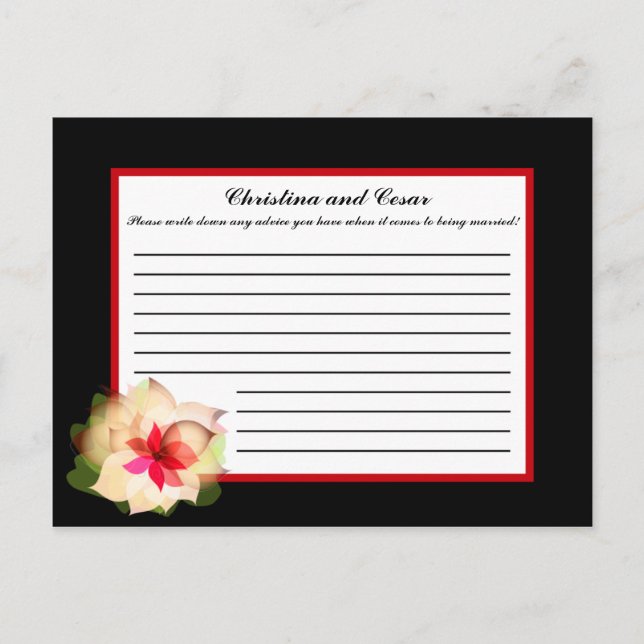 Writable Advice Card Colourful Lotus Flower black  (Front)