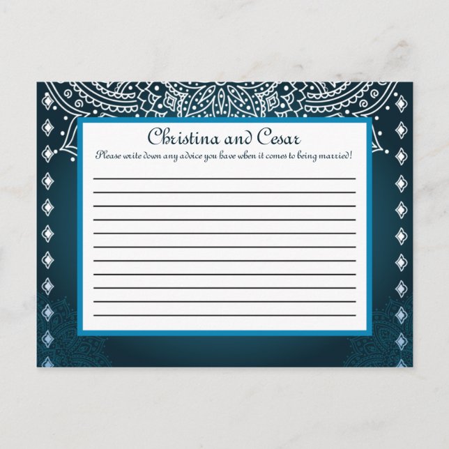 Writable Advice Card Deep Moroccan Blue (Front)