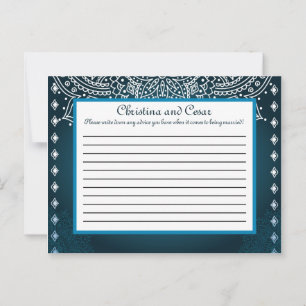 Writable Advice Card Deep Moroccan Blue