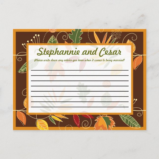 Writable Advice Card Fall Foliage Leaves (Front)