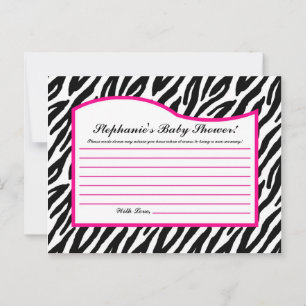 Writable Advice Card Hot Pink Zebra Animal Print