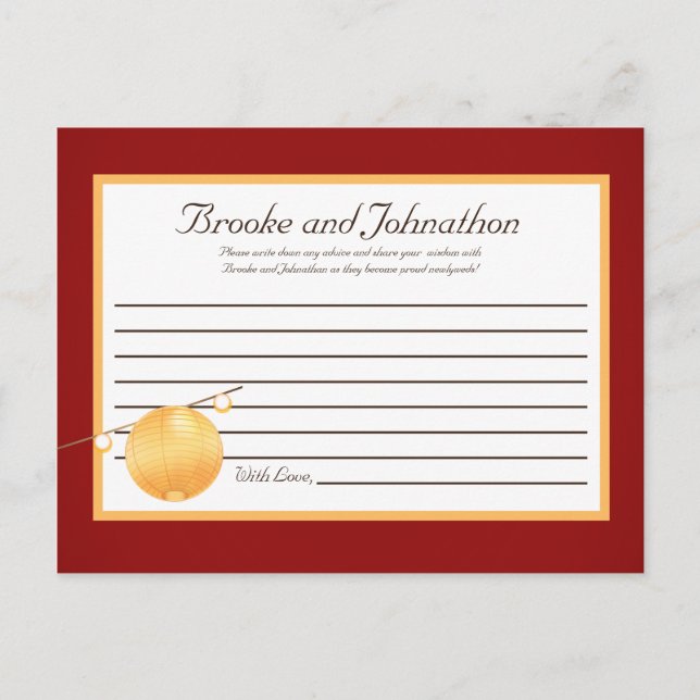 Writable Advice Card Paper Lanterns on Red (Front)