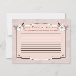 Writable Advice Card Pink/Brown Floral Love Birds