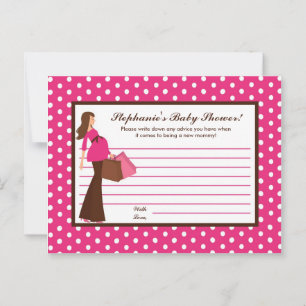 Writable Advice Card Pink Mod Mum Polka Dots
