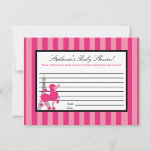 Writable Advice Card Pink Poodle Paris Eiffel